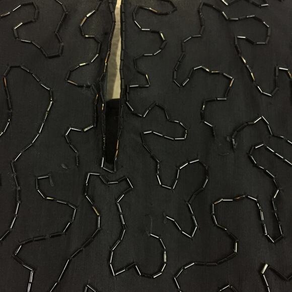 Vintage | Laurence Kazar | Silk Beaded Top Sz M - Picture 4 of 7